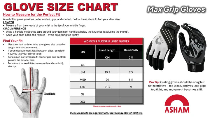 Asham MaxGrip Men's Curling Gloves